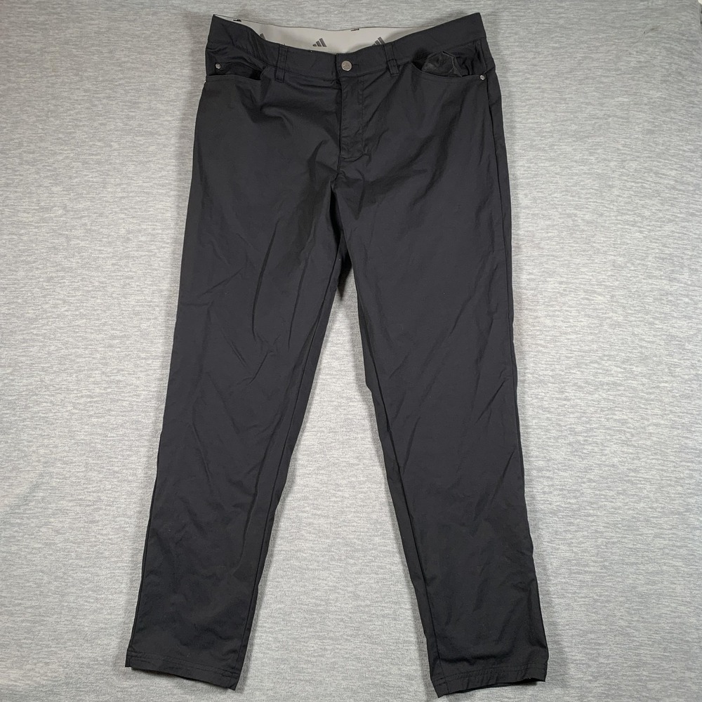Adidas Golf‎ Pants Mens 36x30 Black Stretch Chino 5 Pocket Performance